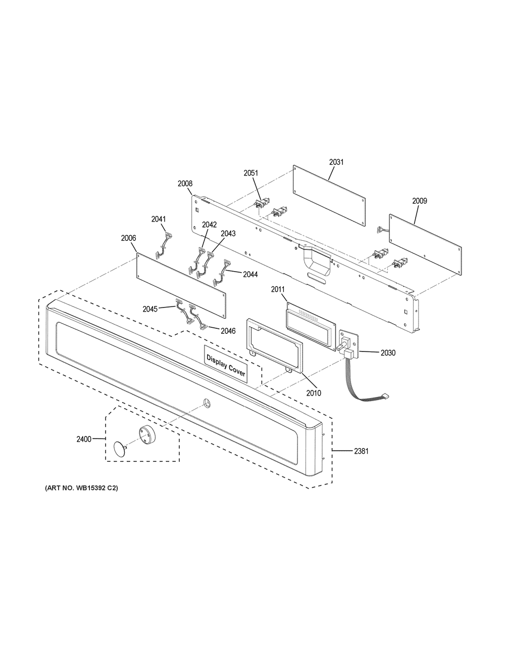 Control Panel Diagram and Parts List for PK7800EK7ES  General Electric Wall Oven