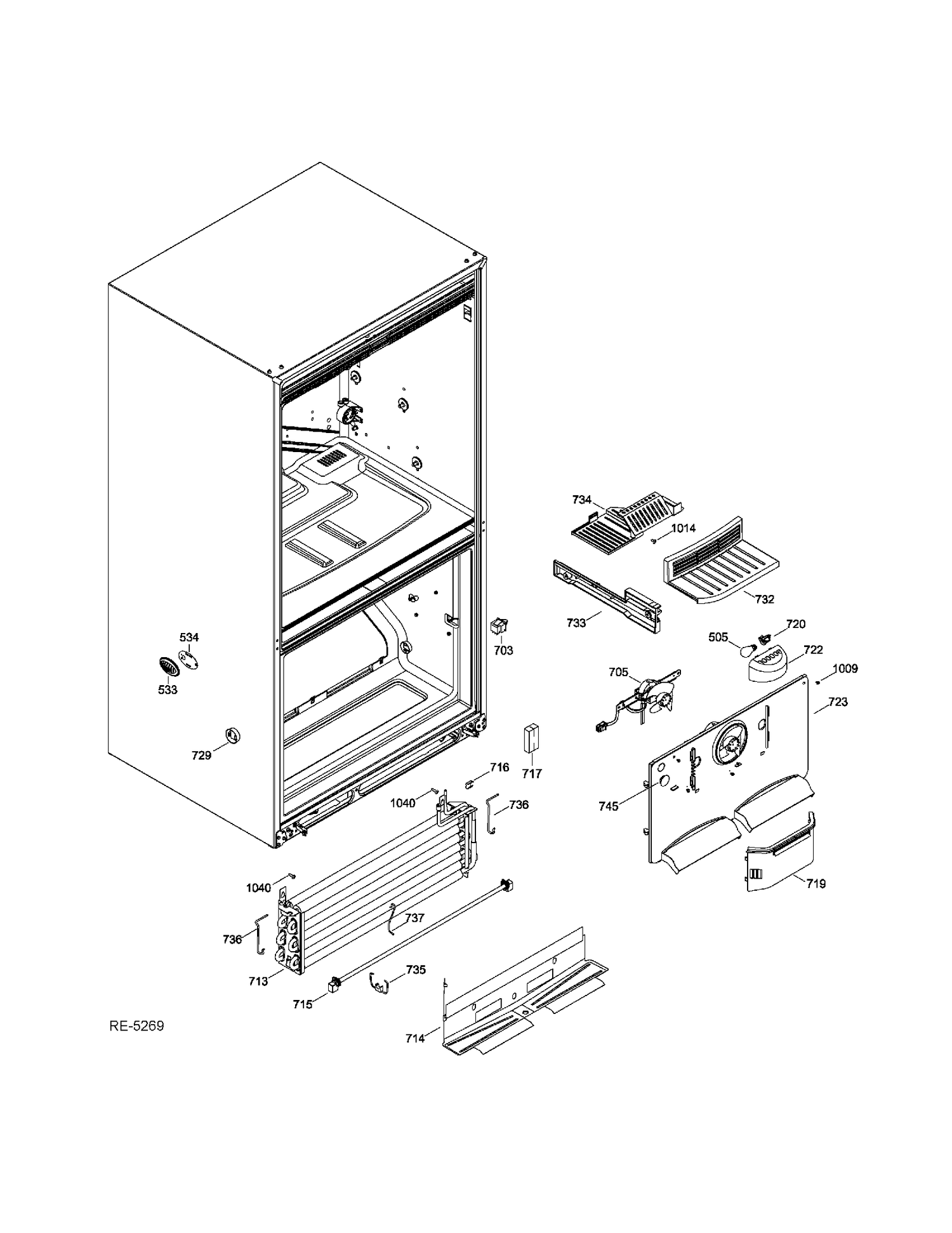 FZ FUNCTIONAL PARTS Diagram and Parts List for ADRS0MBZGRSS  General Electric Refrigerator