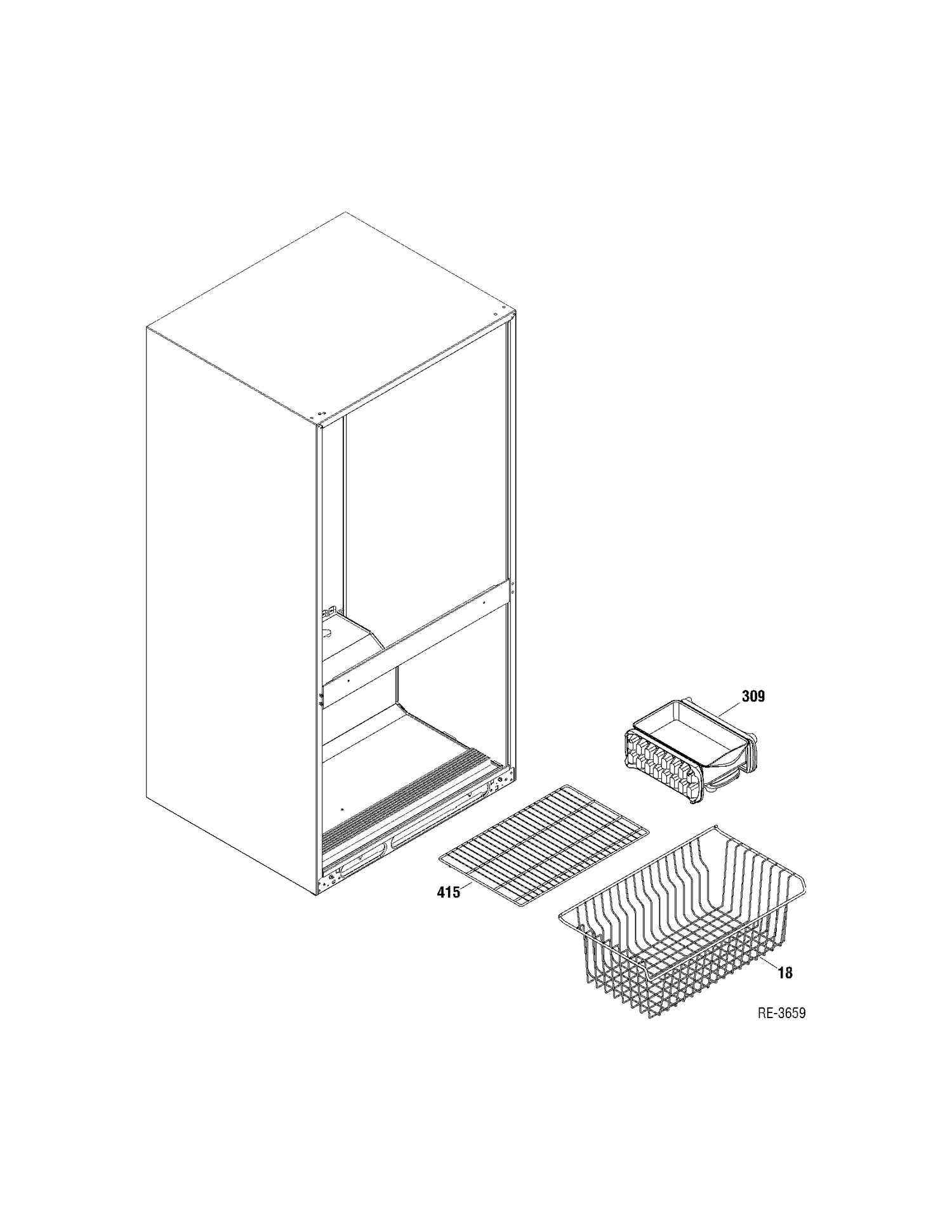 FZ SHELVES Diagram and Parts List for GBRS0FAYARBS  General Electric Refrigerator