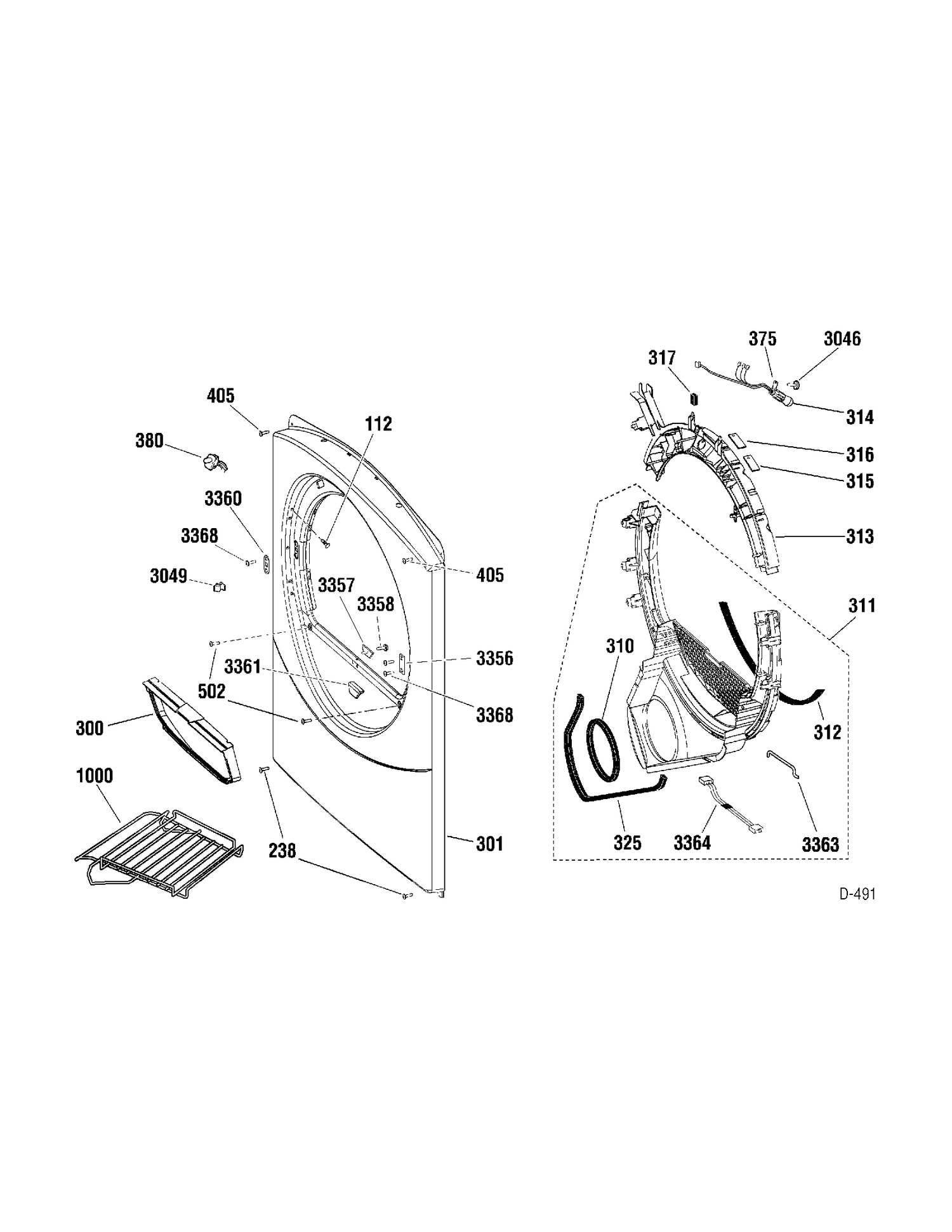 FRONT PANEL Diagram and Parts List for PCVH565EH3GG  General Electric Dryer