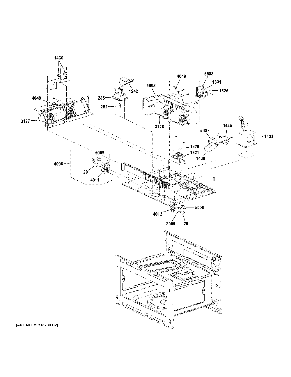 Interior parts 2 Diagram and Parts List for PSB9240SF6SS  General Electric Microwave