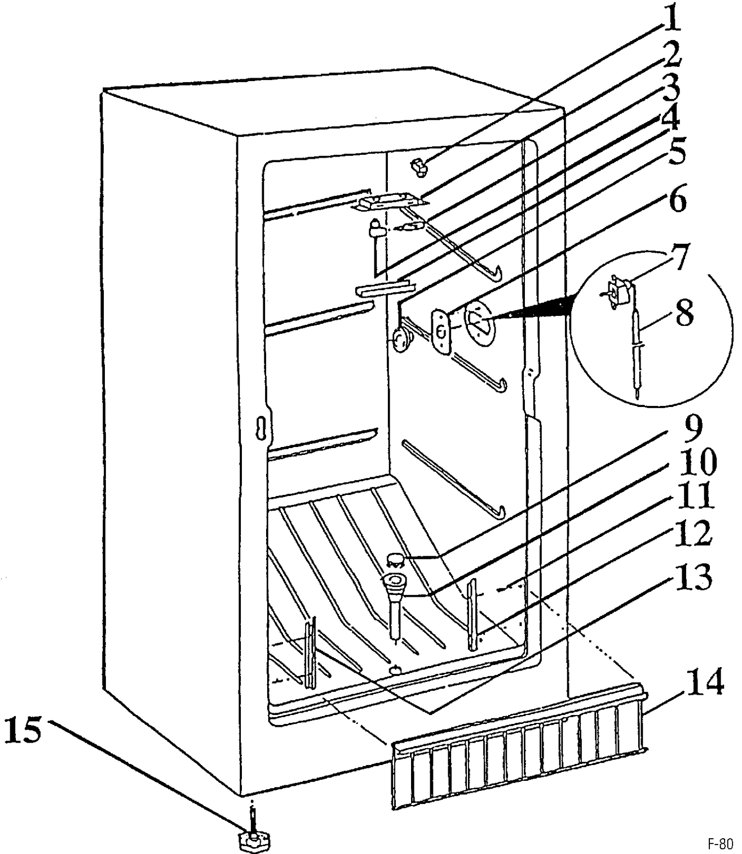 FREEZER SECTION Diagram and Parts List for DCGW131  General Electric Freezer