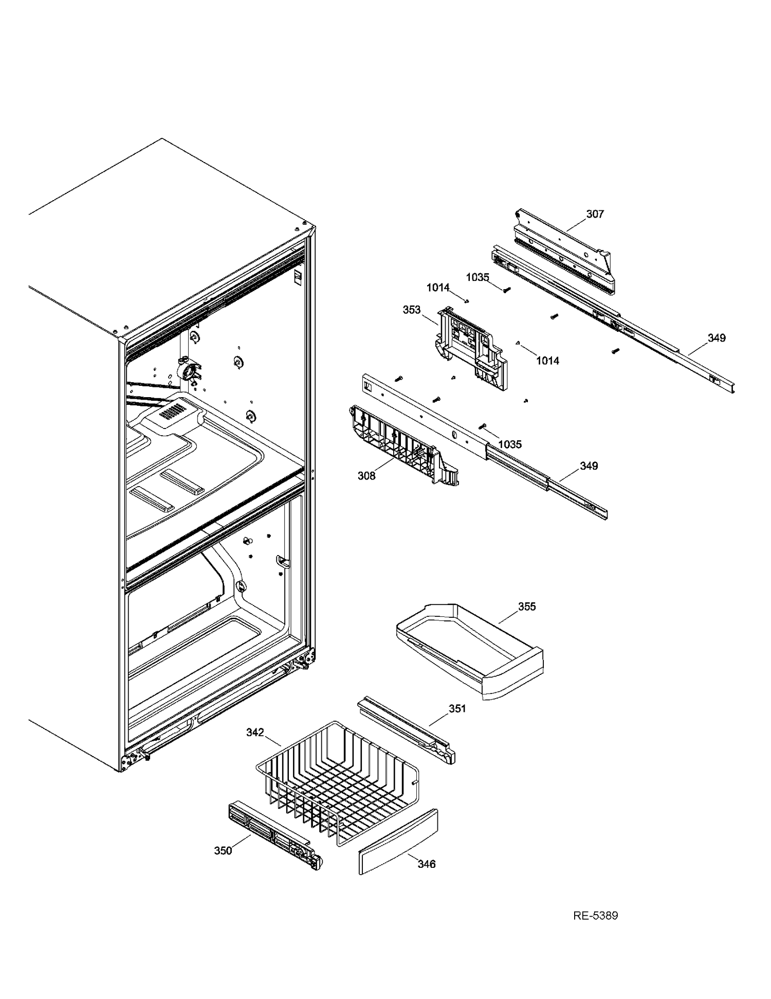 FZ BASKETS Diagram and Parts List for GFRS2KBYHSS  General Electric Refrigerator