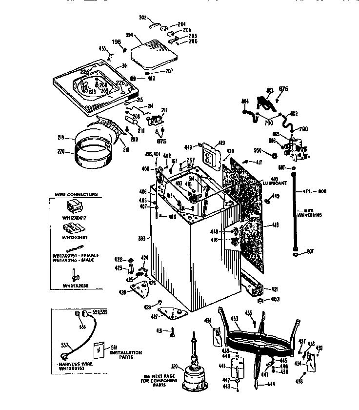Cabinet And Suspension Asm. Diagram and Parts List for WWA9835SALWW  General Electric Washer