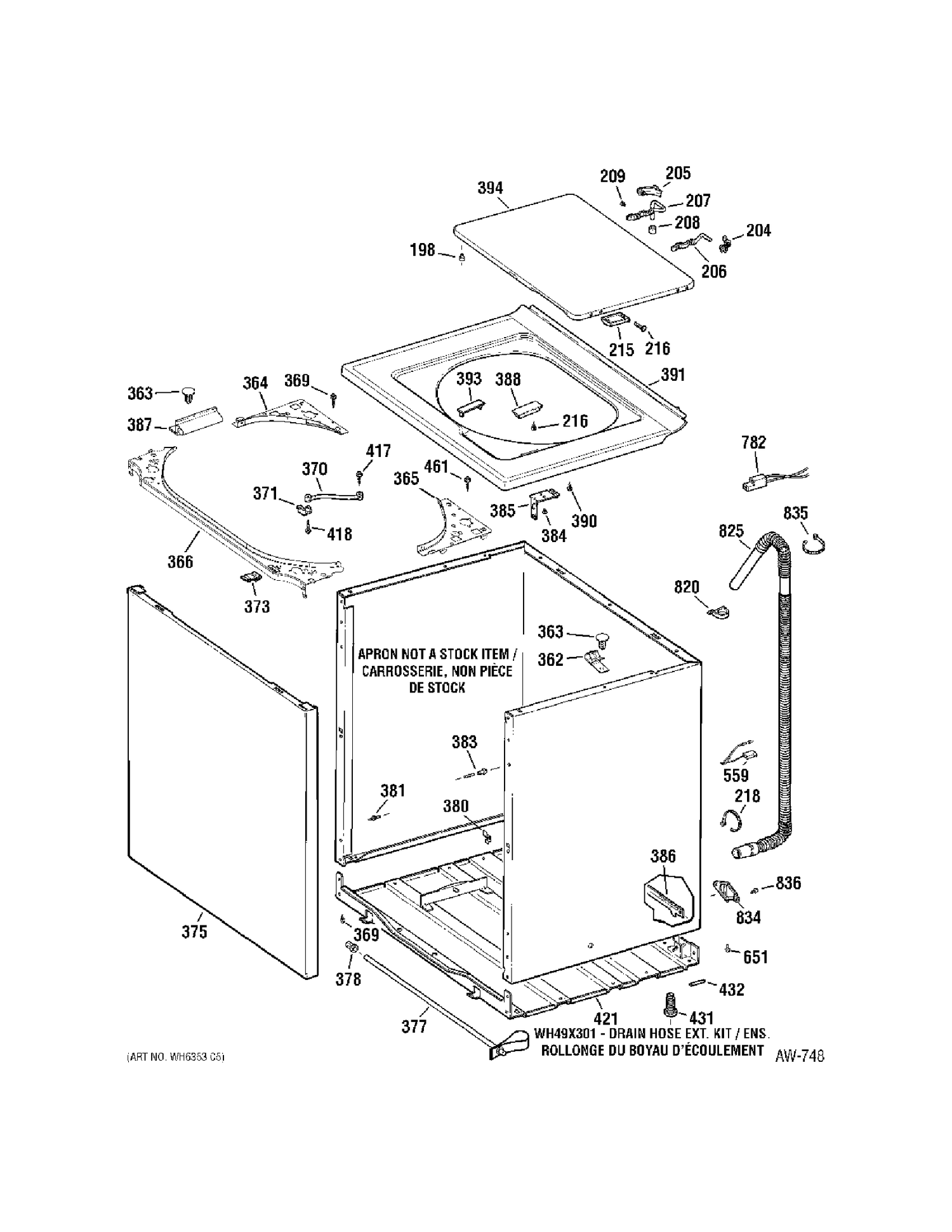 CABINET Diagram and Parts List for GVSR1060H3WW  General Electric Washer