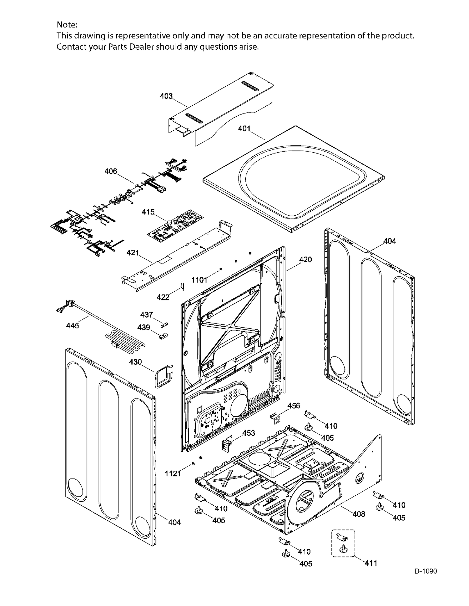STRUCTURE Diagram and Parts List for GFMN110GD1WW  General Electric Dryer