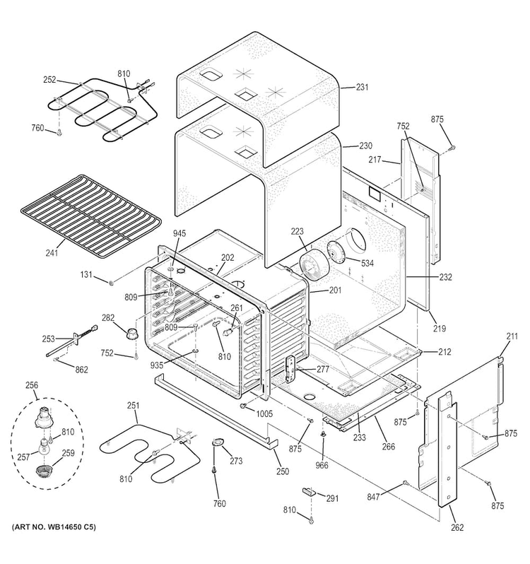 Body Parts Diagram and Parts List for JD630DF4BB  General Electric Range