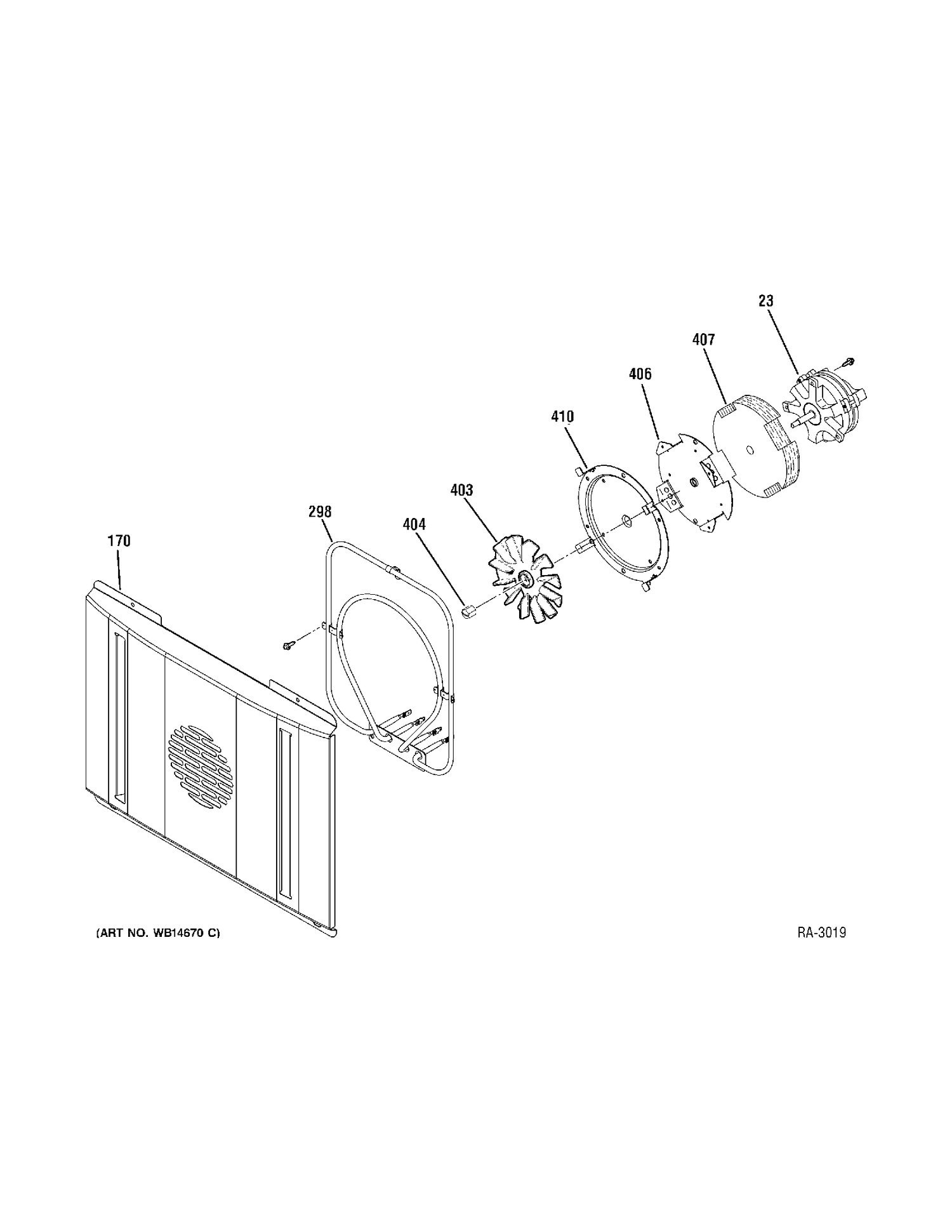 LARGE CONVECTION FAN Diagram and Parts List for ZDP484NGP8SS  General Electric Range