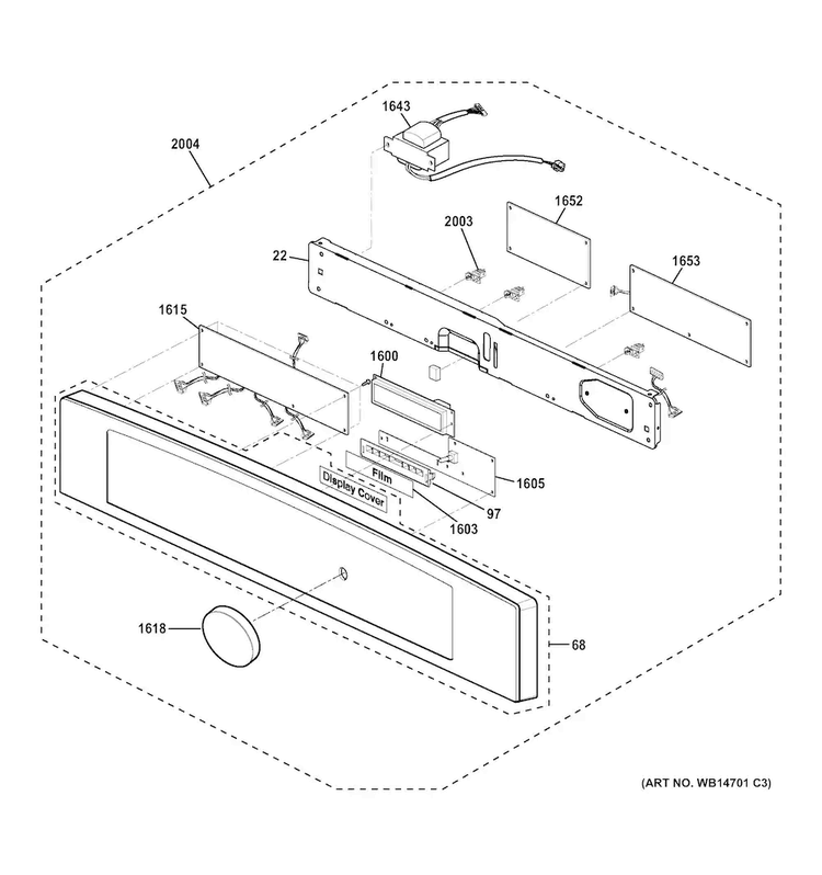 Control Parts Diagram and Parts List for ZSC1201J1SS  General Electric Microwave