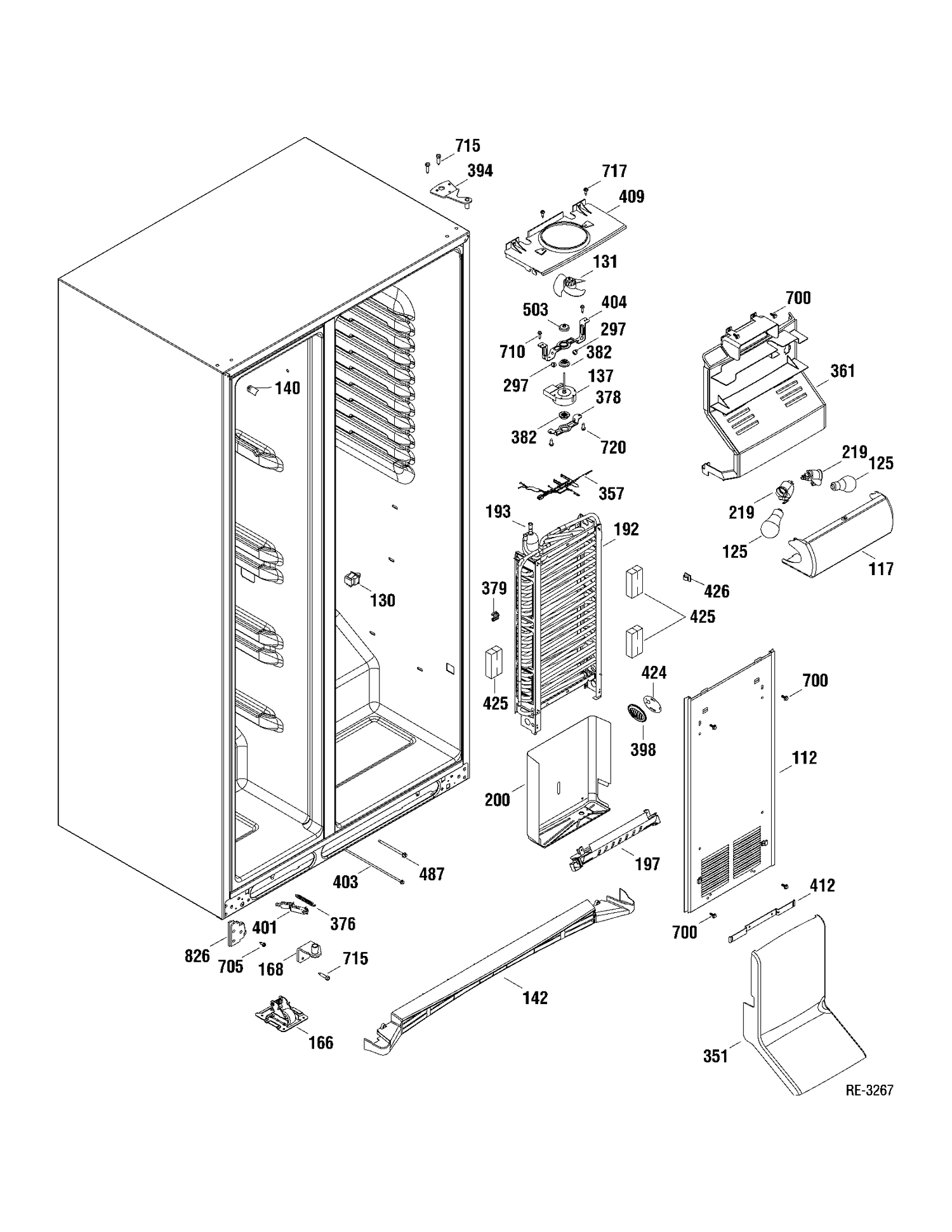 FZ SECTION Diagram and Parts List for PSDS5YGXAFSS  General Electric Refrigerator