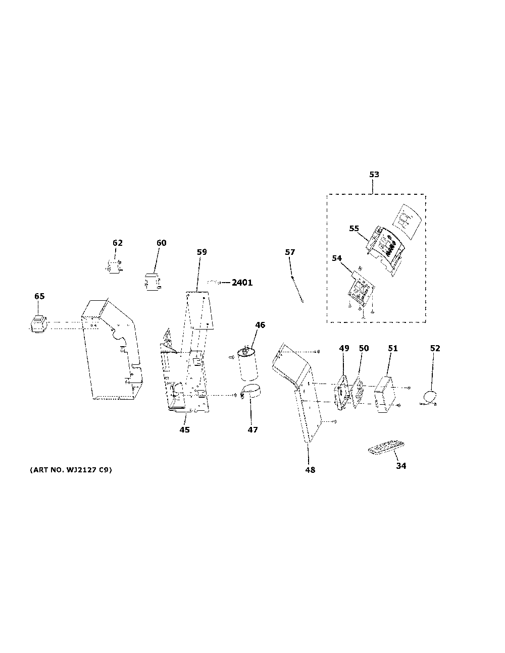 Control Parts Diagram and Parts List for AJEQ08ACFL2  General Electric Air Conditioner