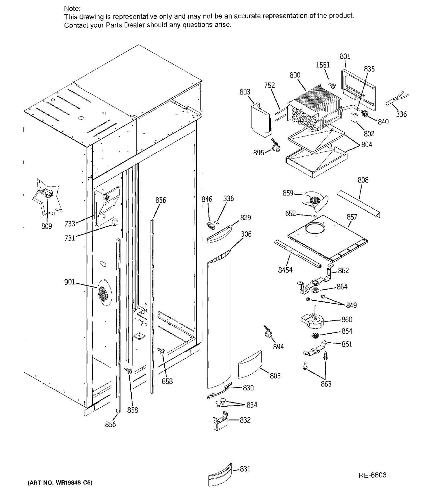 FREEZER SECTION Diagram and Parts List for ZIS420NRK  General Electric Refrigerator