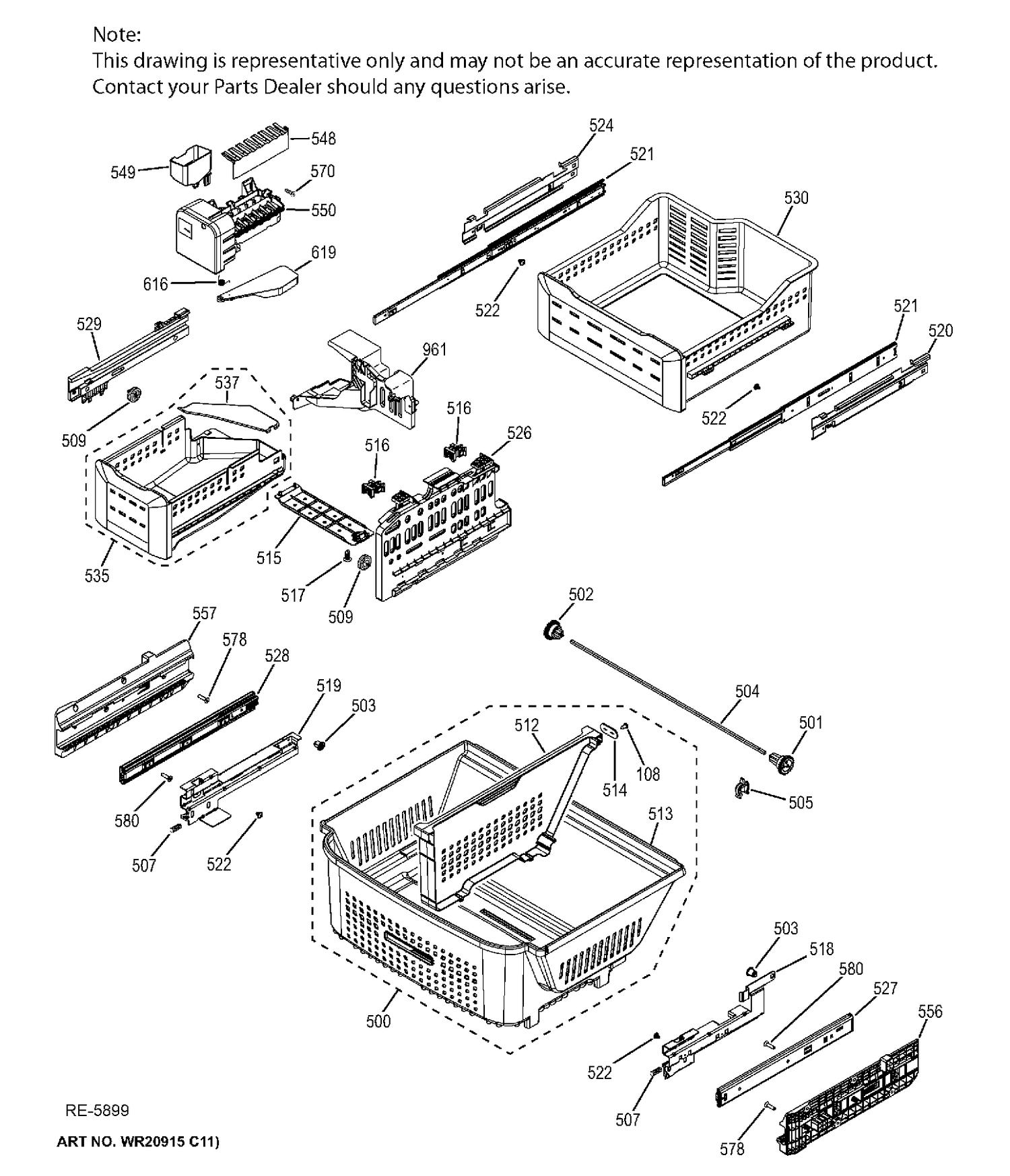 FZ SHELVES Diagram and Parts List for PWE23KMDCES  General Electric Refrigerator