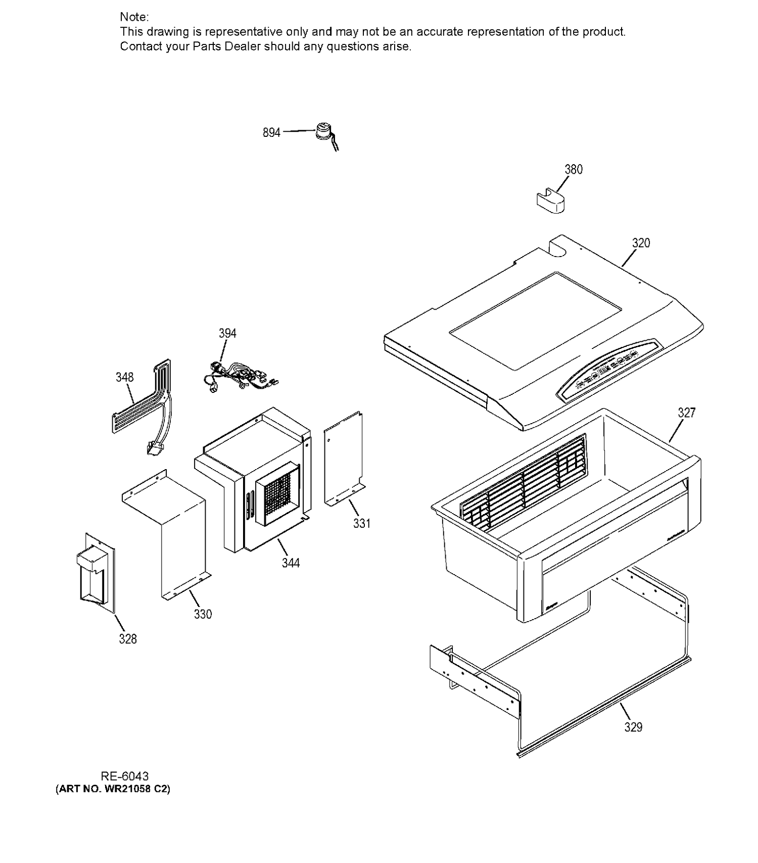 QUICK CHILL Diagram and Parts List for ZISB360DHA  General Electric Refrigerator