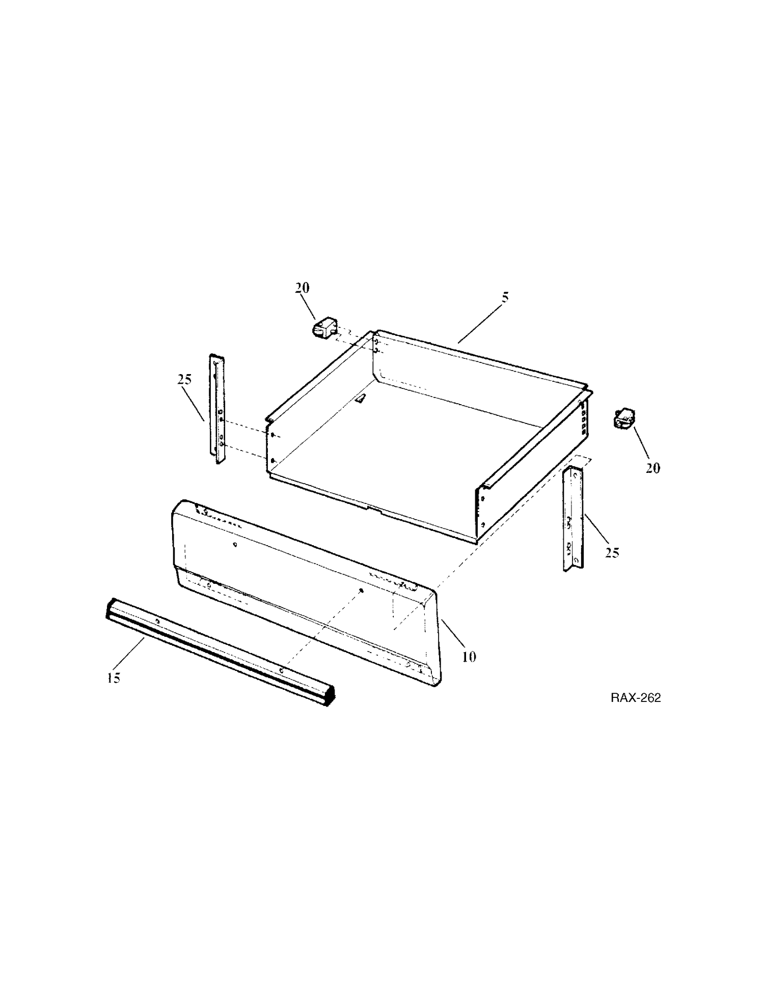 DRAWER GROUP Diagram and Parts List for 13328-2  General Electric Range