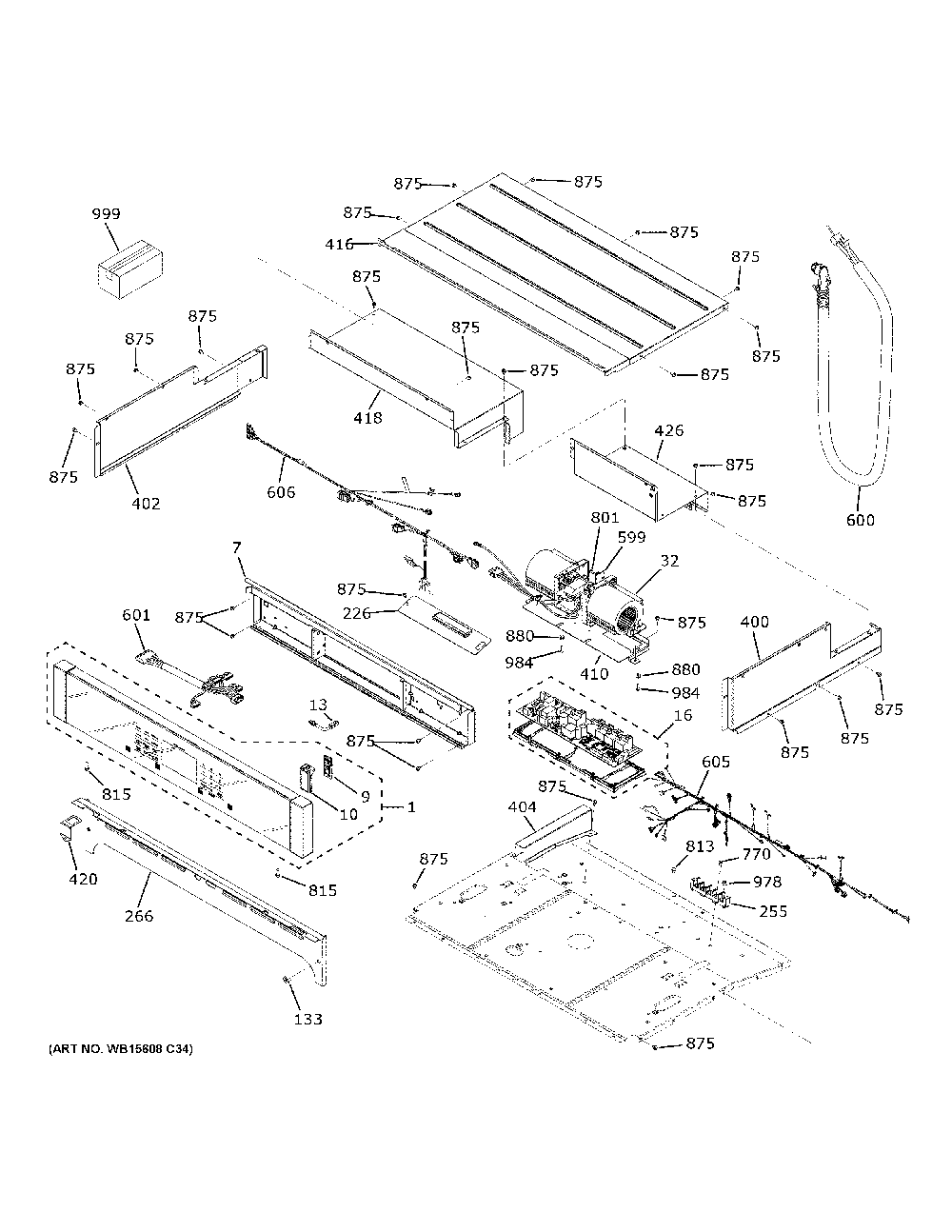 Control Panel Diagram and Parts List for JKS5000DN2BB  General Electric Wall Oven