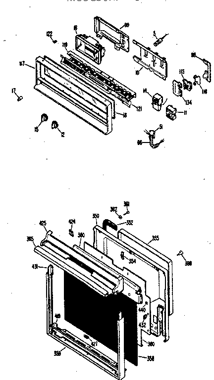 Door Assembly Diagram and Parts List for JRP14G0J3  General Electric Wall Oven