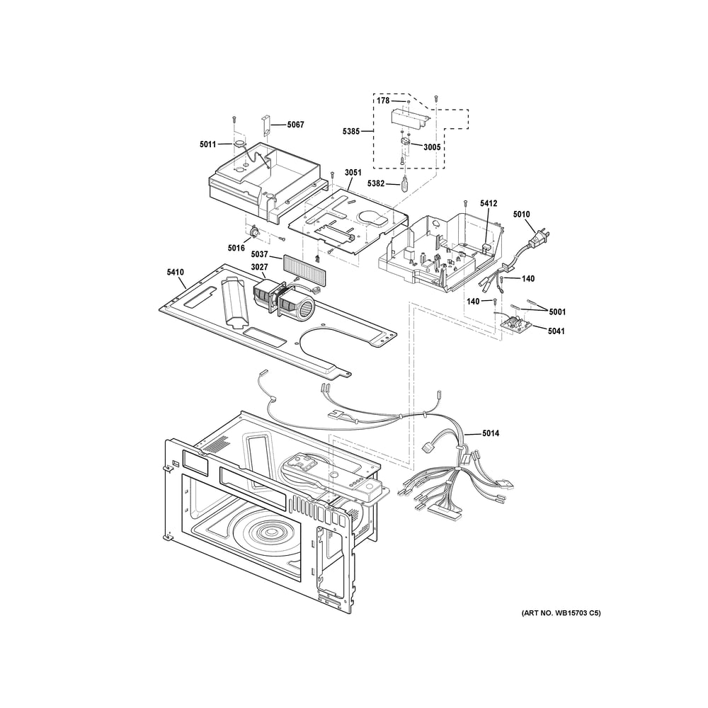 Interior Parts (2) Diagram and Parts List for PVM9179RY1SS  General Electric Range Hood