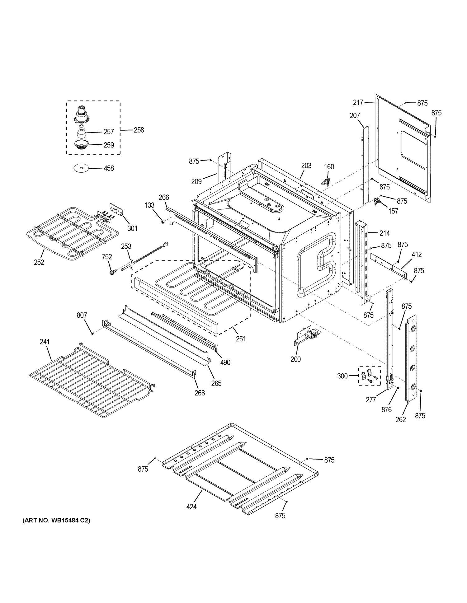 BODY PARTS Diagram and Parts List for JK1000DF5BB  General Electric Wall Oven