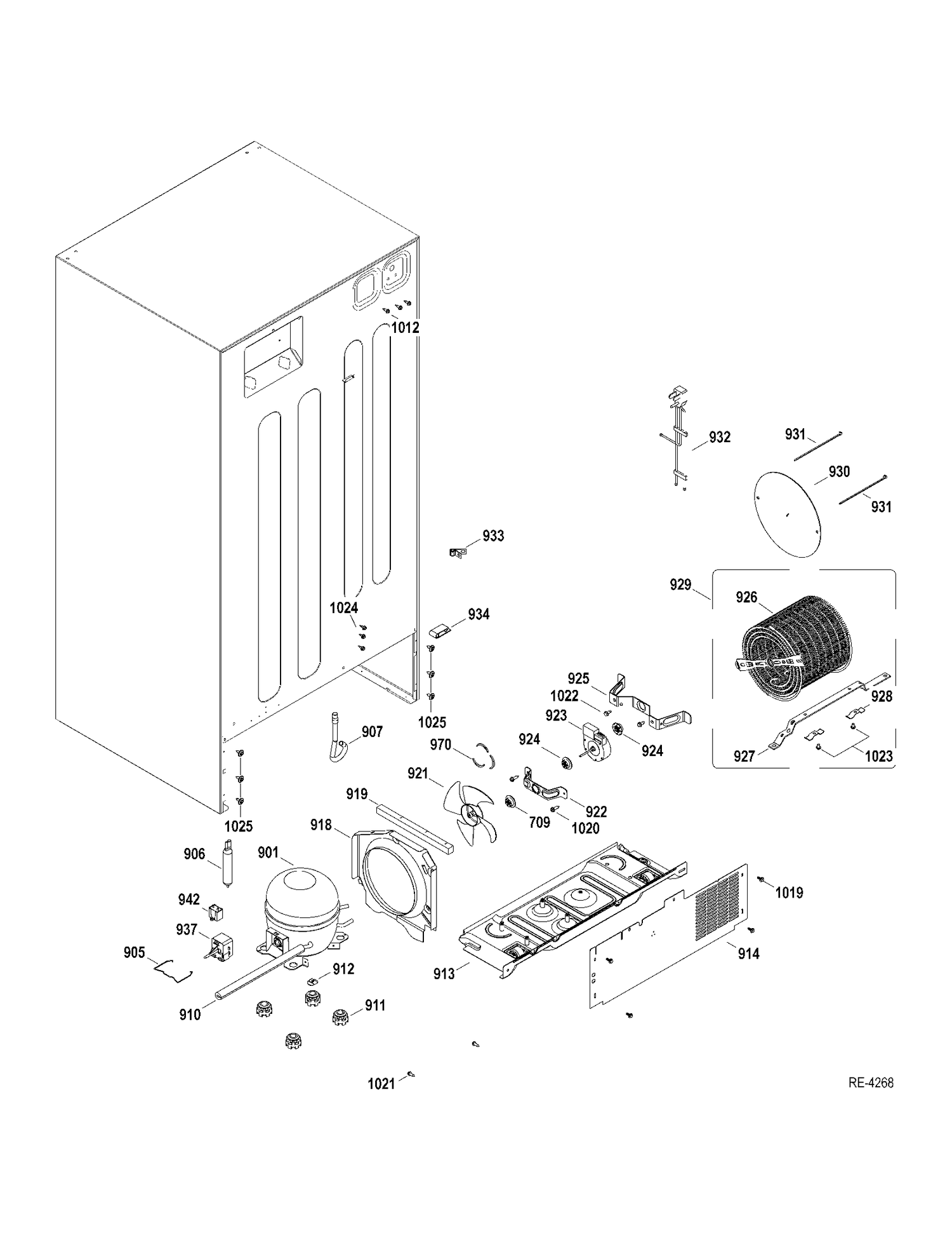 SYSTEM Diagram and Parts List for GTRC0GAZARWW  General Electric Refrigerator