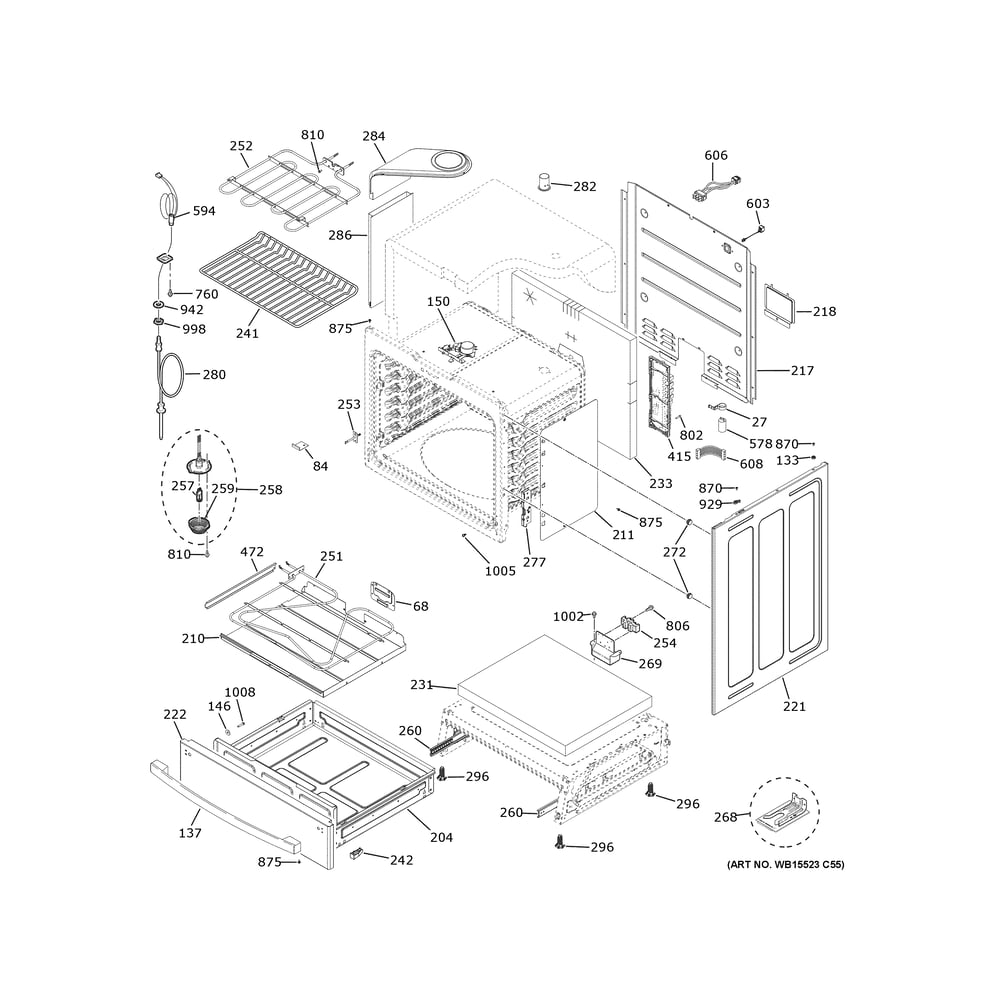 Body Parts Diagram and Parts List for PHS930YPCFS  General Electric Cooktop