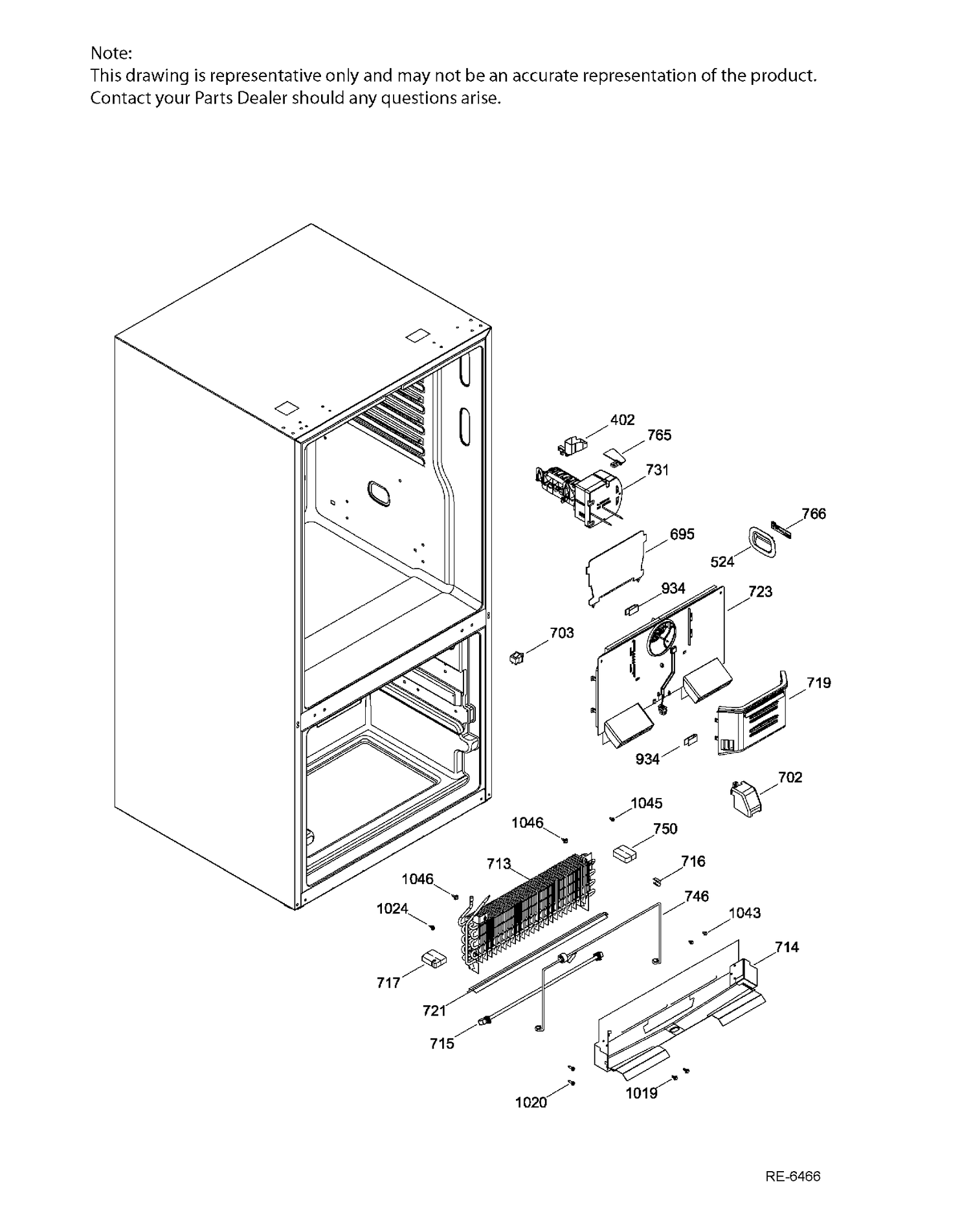 FUCTIONAL PARTS FZ Diagram and Parts List for PDE21KMKAKES  General Electric Refrigerator