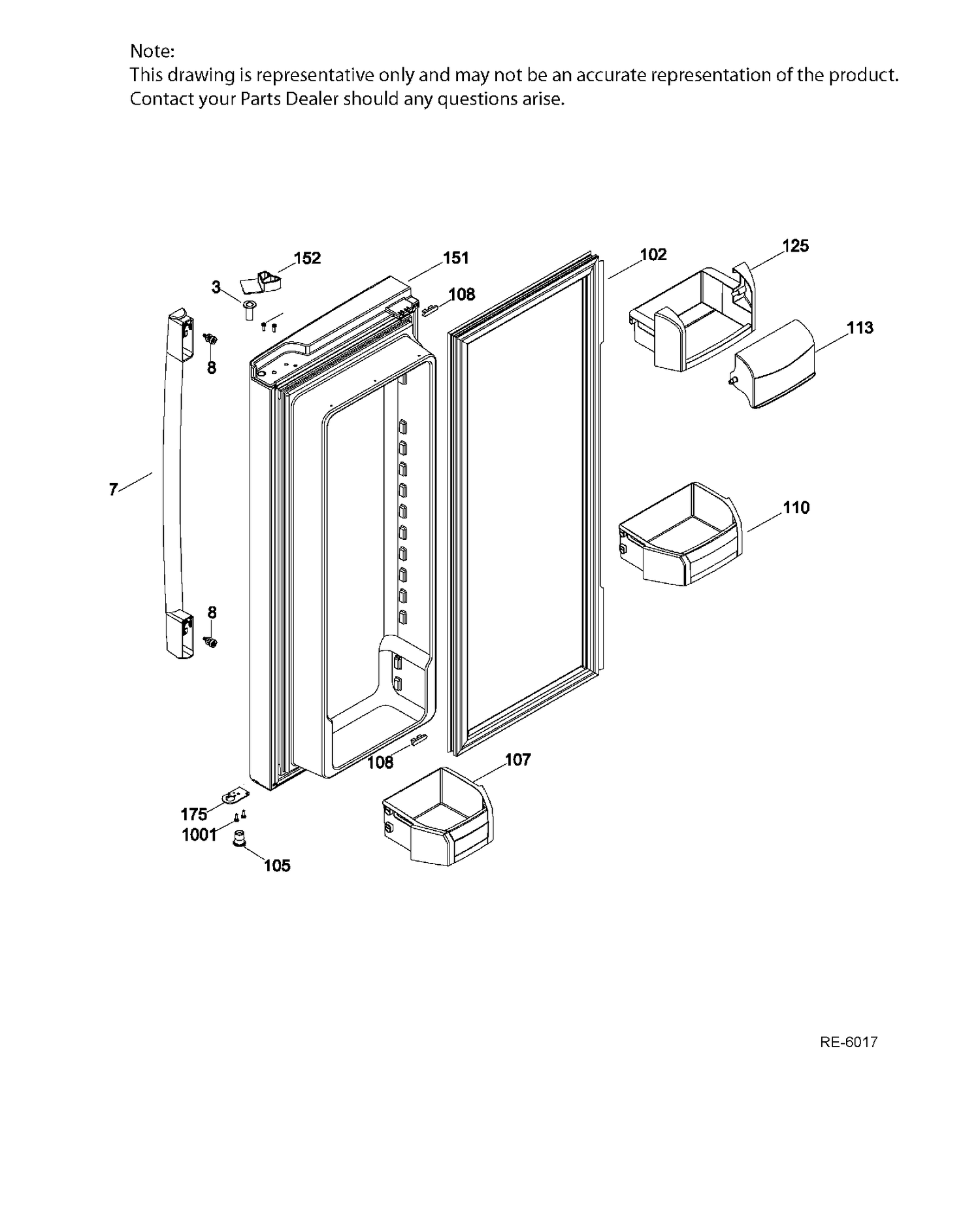 FF DOOR RT Diagram and Parts List for PNQ22LMHBFES  General Electric Refrigerator