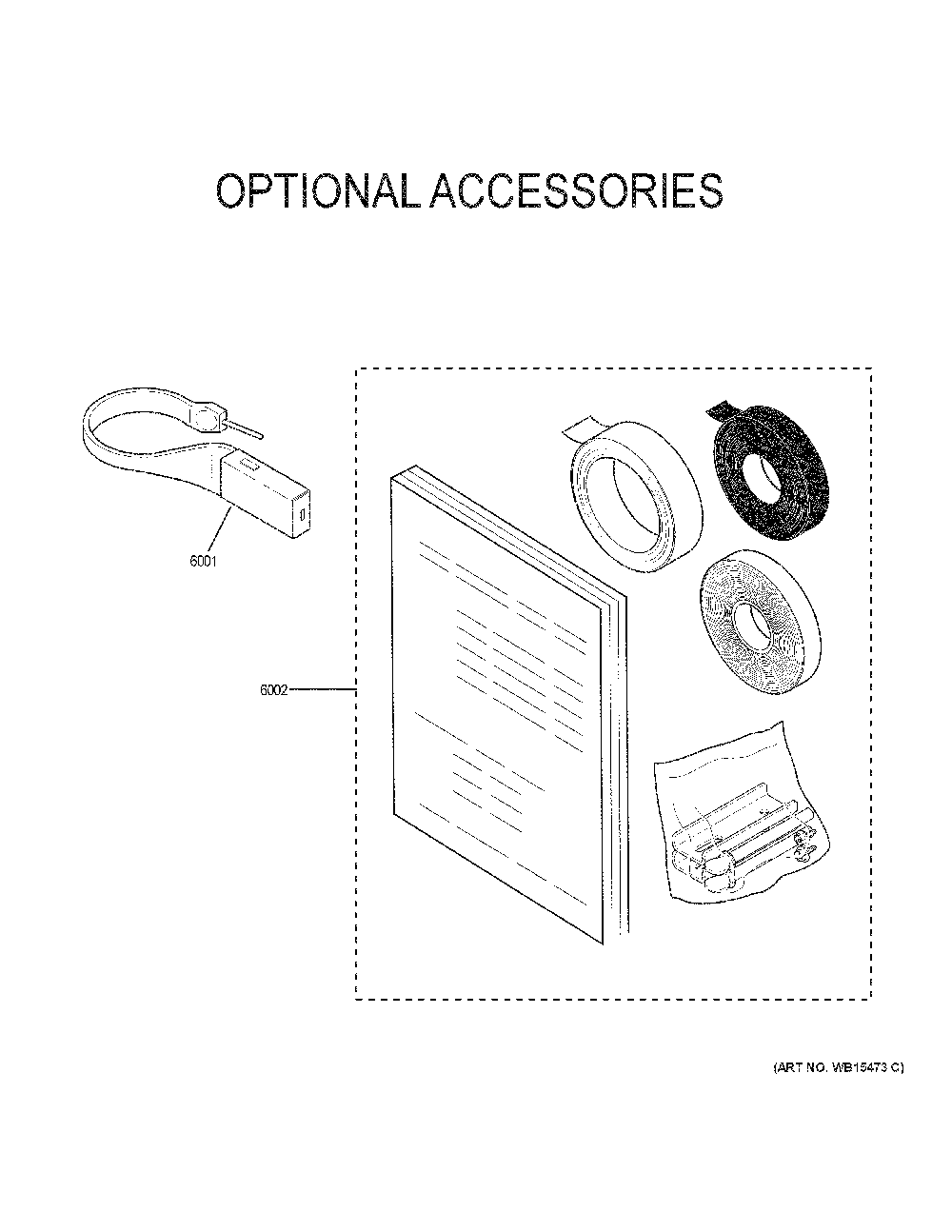 Optional accessories Diagram and Parts List for ZHU36RSJ6SS  General Electric Cooktop