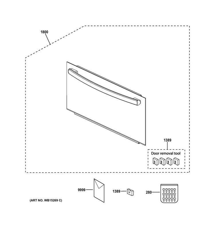 Door Parts Diagram and Parts List for PSB9100DF3WW  General Electric Microwave