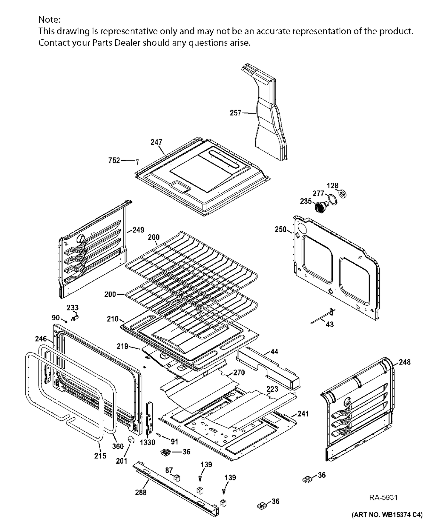 LOWER OVEN Diagram and Parts List for JCGB850SEF3SS  General Electric Range