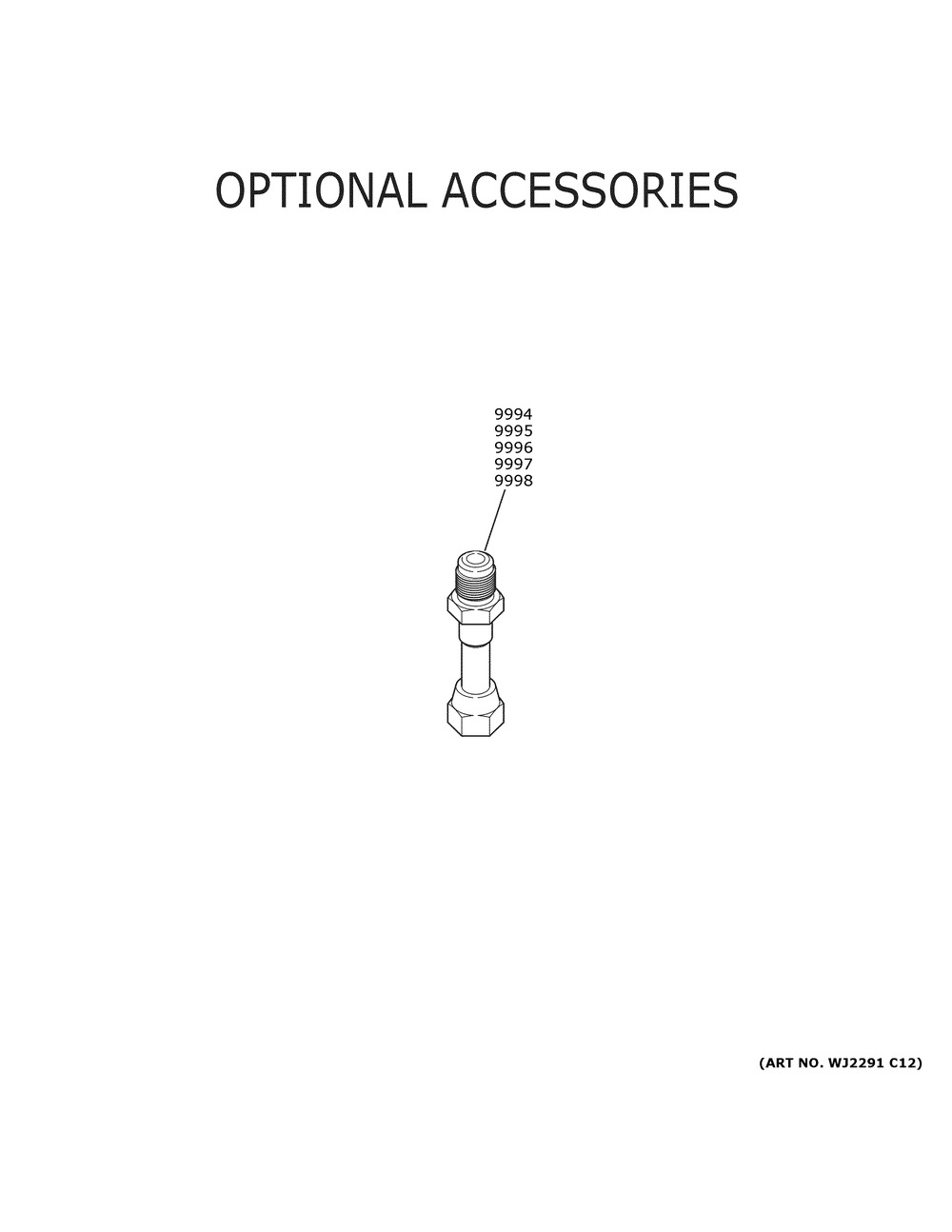 Optional Accessories Diagram and Parts List for ASH324NCDDA1  General Electric Air Conditioner