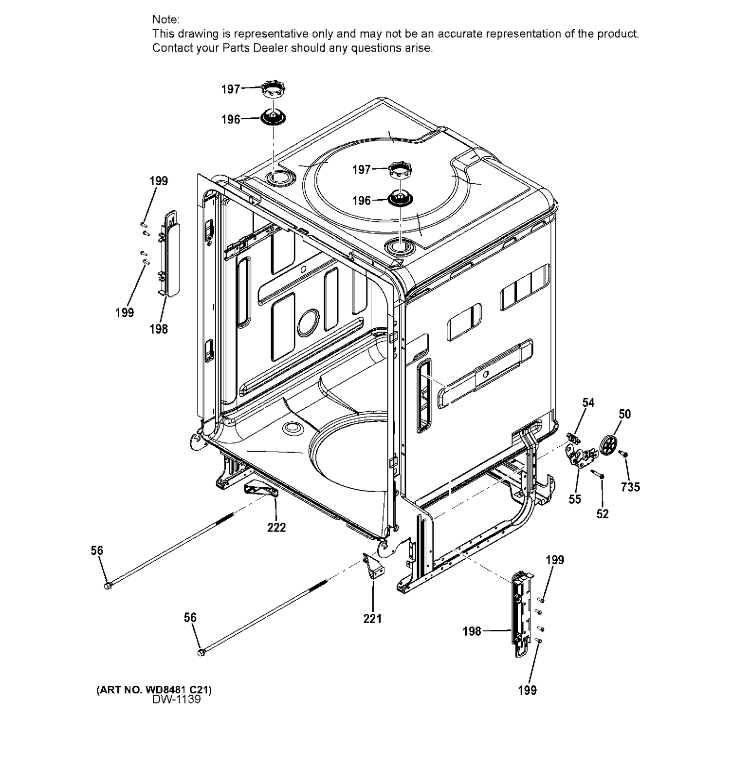 BODY PARTS 2 Diagram and Parts List for ZDT915SPJ0SS  General Electric Dishwasher