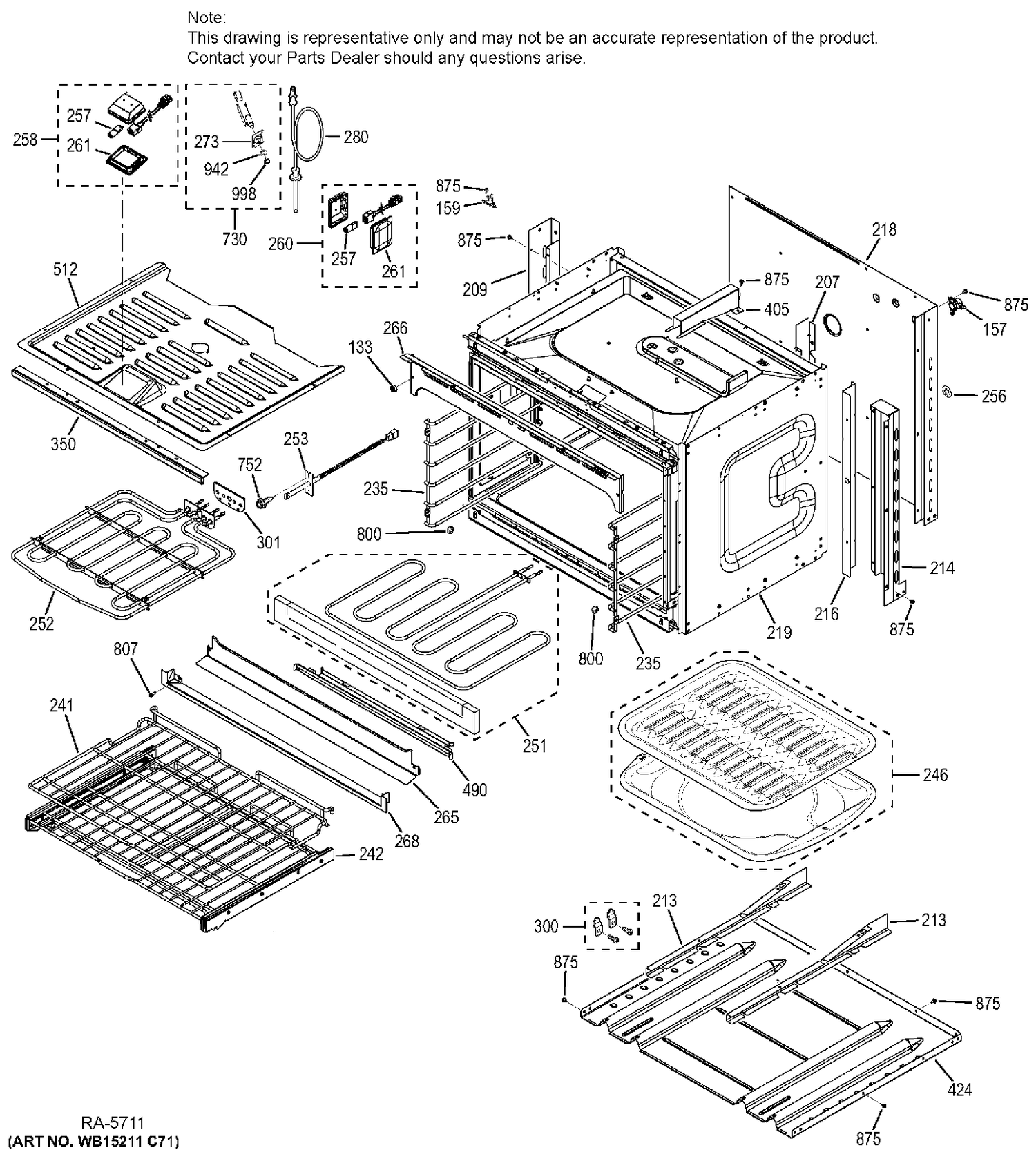 LOWER OVEN Diagram and Parts List for ZET9550SH1SS  General Electric Range