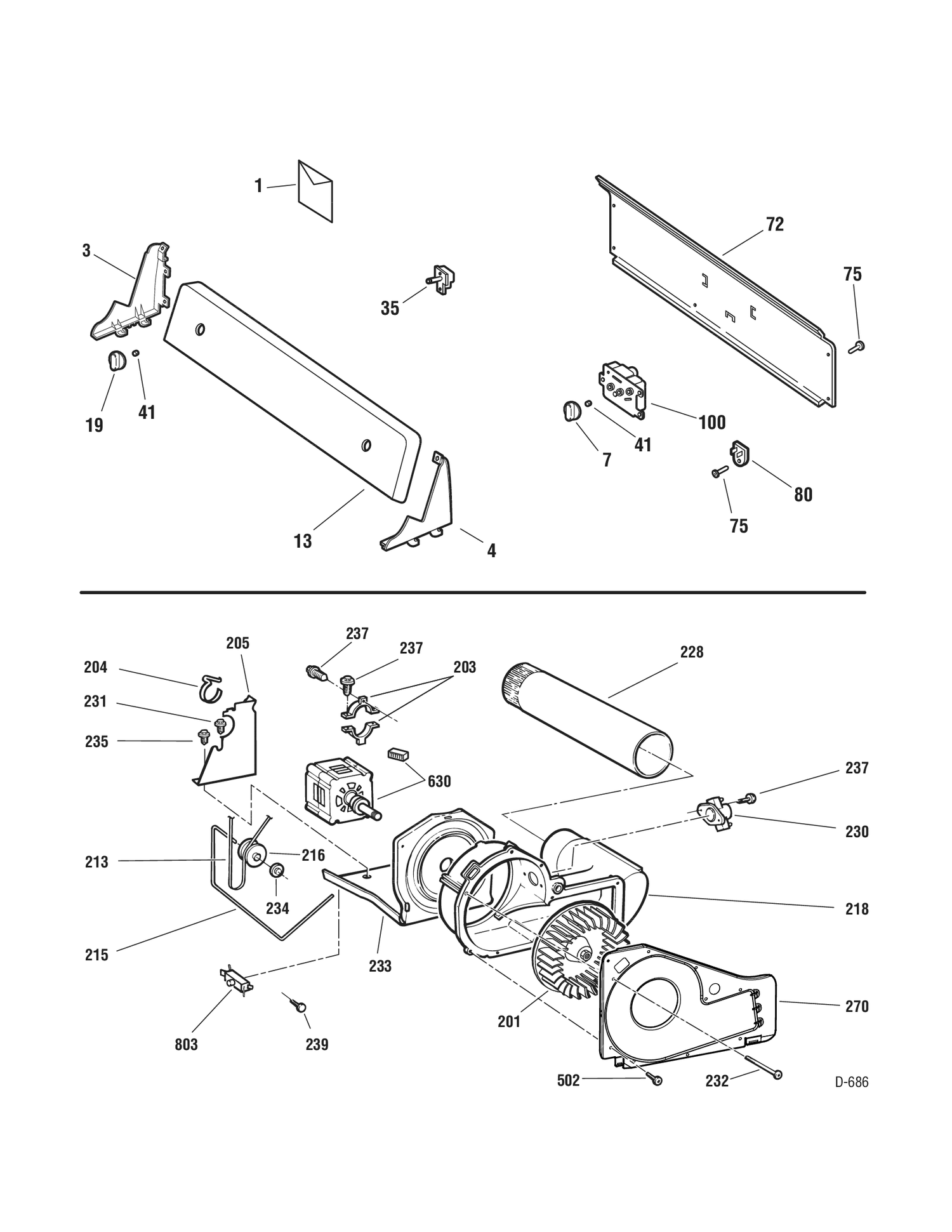 CONTROL PANEL Diagram and Parts List for 677317  General Electric Dryer