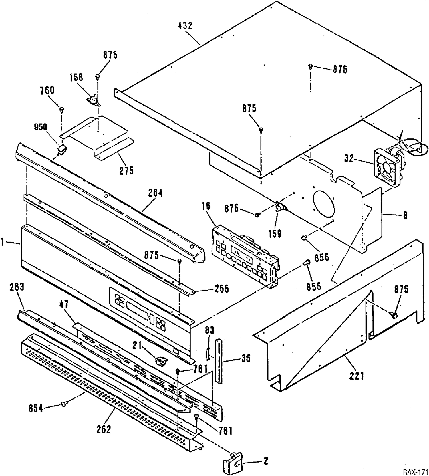 CONTROL PANEL Diagram and Parts List for JCKP14WS-1  General Electric Range