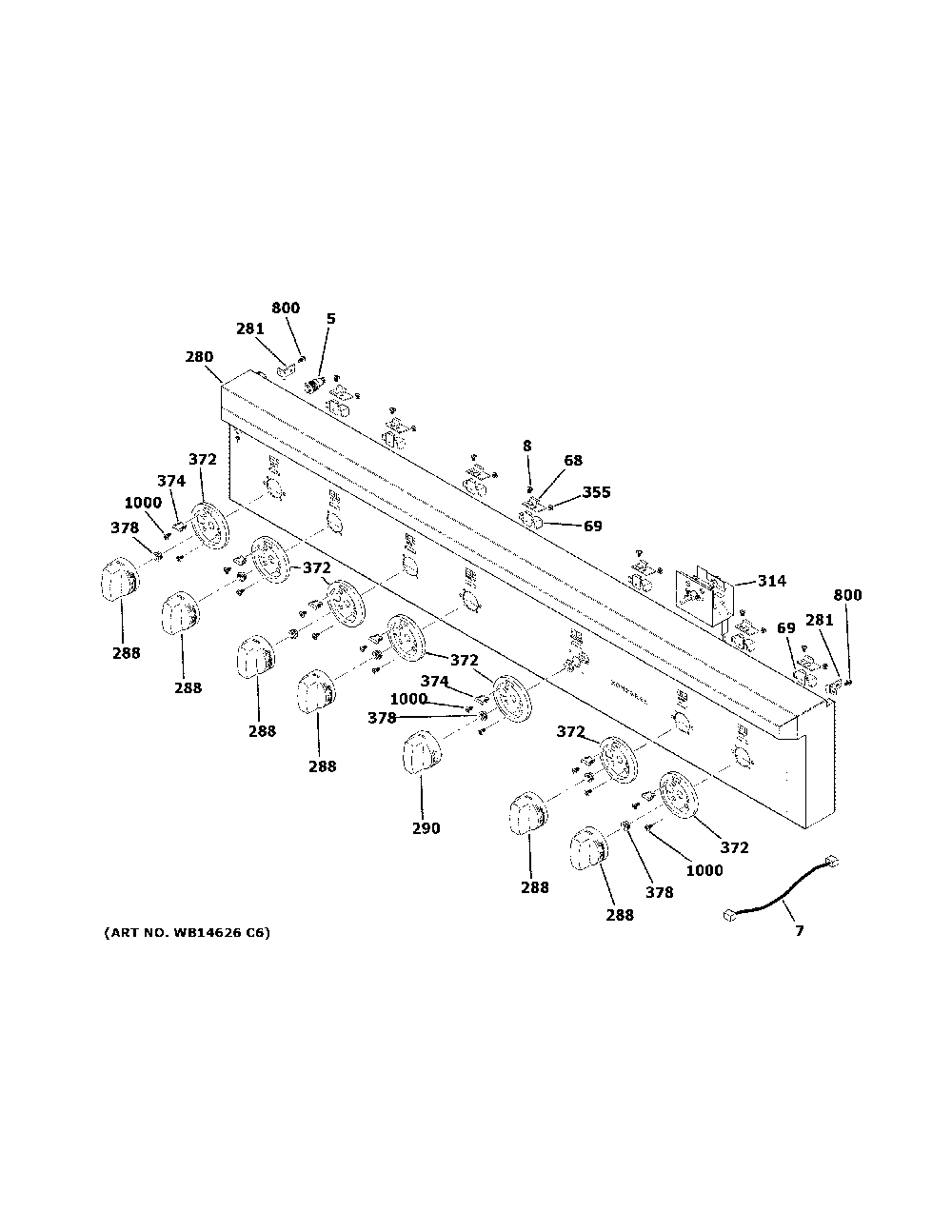 Control panel Diagram and Parts List for ZGU486NDP8SS  General Electric Cooktop