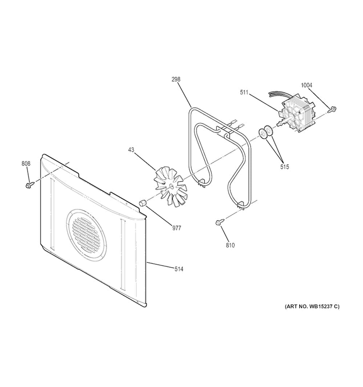 Convection Fan Diagram and Parts List for JS750SF3SS  General Electric Range