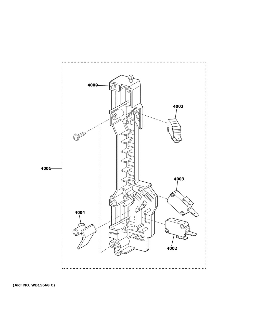 Latch Board Parts Diagram and Parts List for JNM3184DP9BB  General Electric Microwave