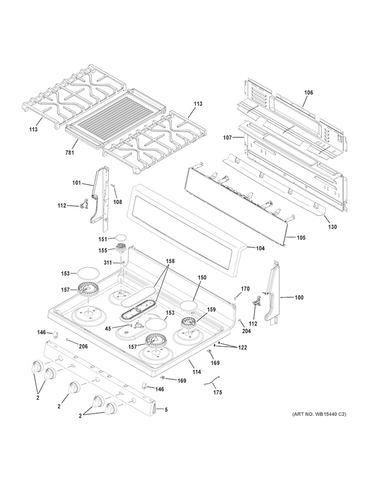 OEM General Electric WB36X27744 Range Backguard - eReplacementParts.com