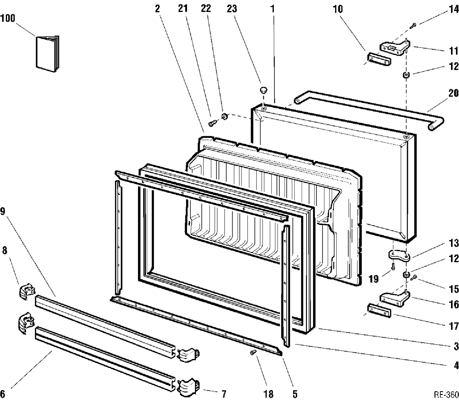 FREEZER DOOR Diagram and Parts List for TCX18PAAARBS  General Electric Refrigerator