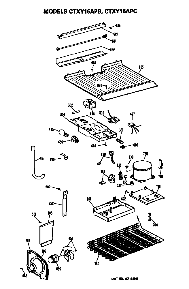 Unit Parts Diagram and Parts List for CTXY16APCLAD  Hotpoint Refrigerator