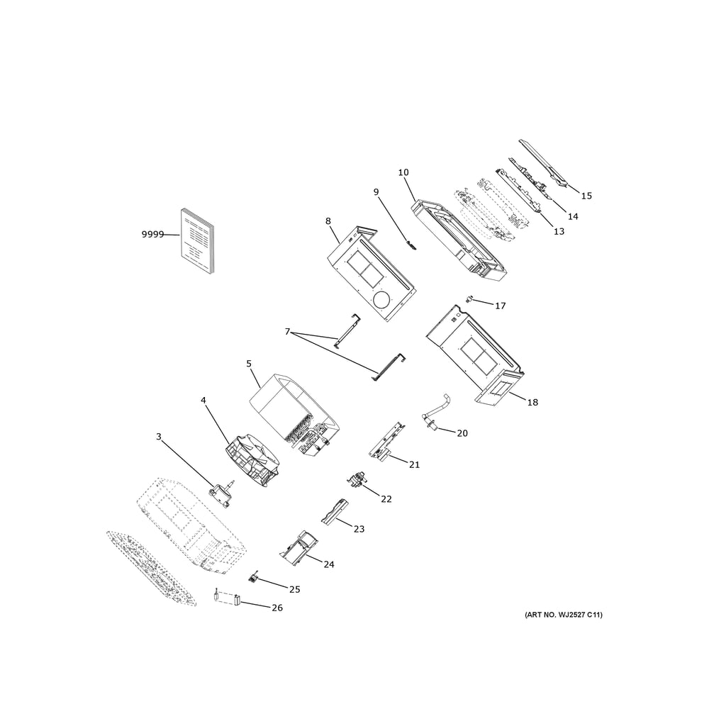 Room Air Conditioner Diagram and Parts List for US18CB2BEA1  General Electric Air Conditioner