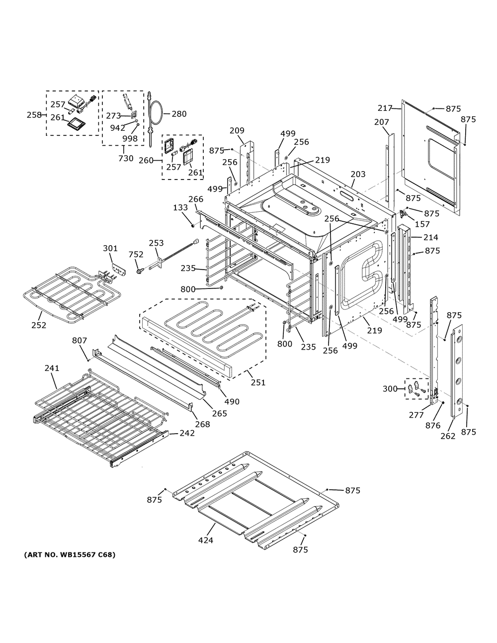 Body Parts Diagram and Parts List for PK7800EK7ES  General Electric Wall Oven