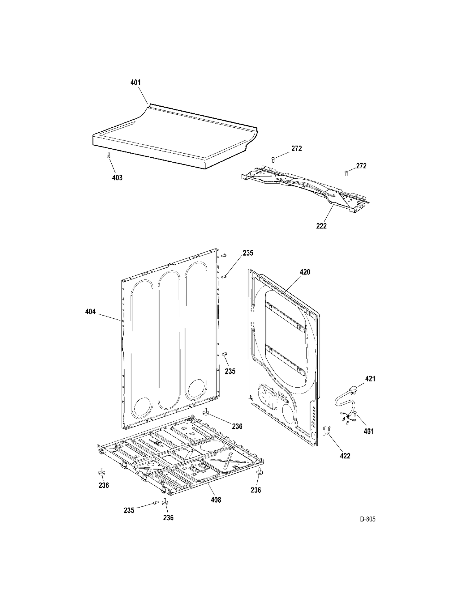 CABINET Diagram and Parts List for GTMP280GD0WW  General Electric Dryer