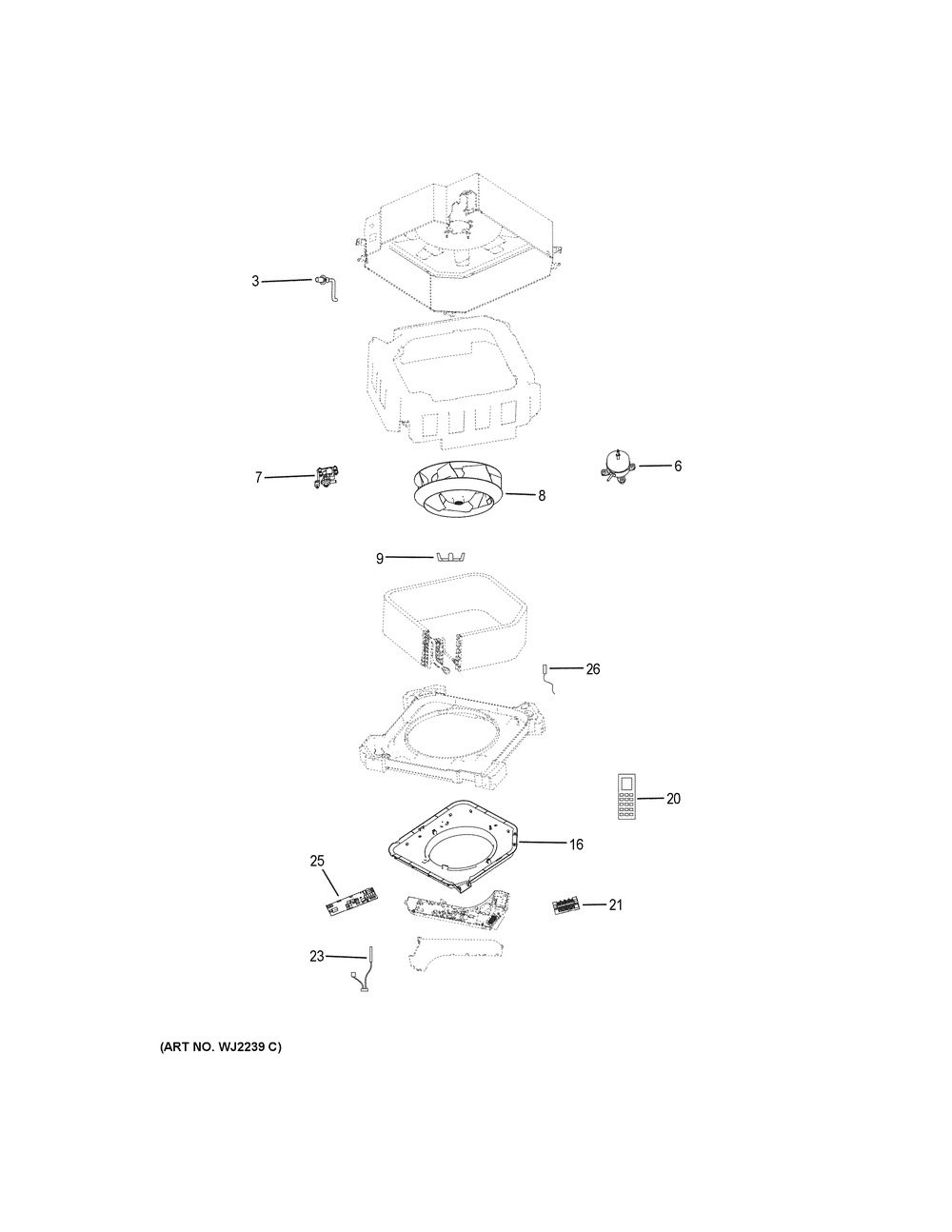 Optional Accessories Diagram and Parts List for AL48LP2VHA  General Electric Air Conditioner