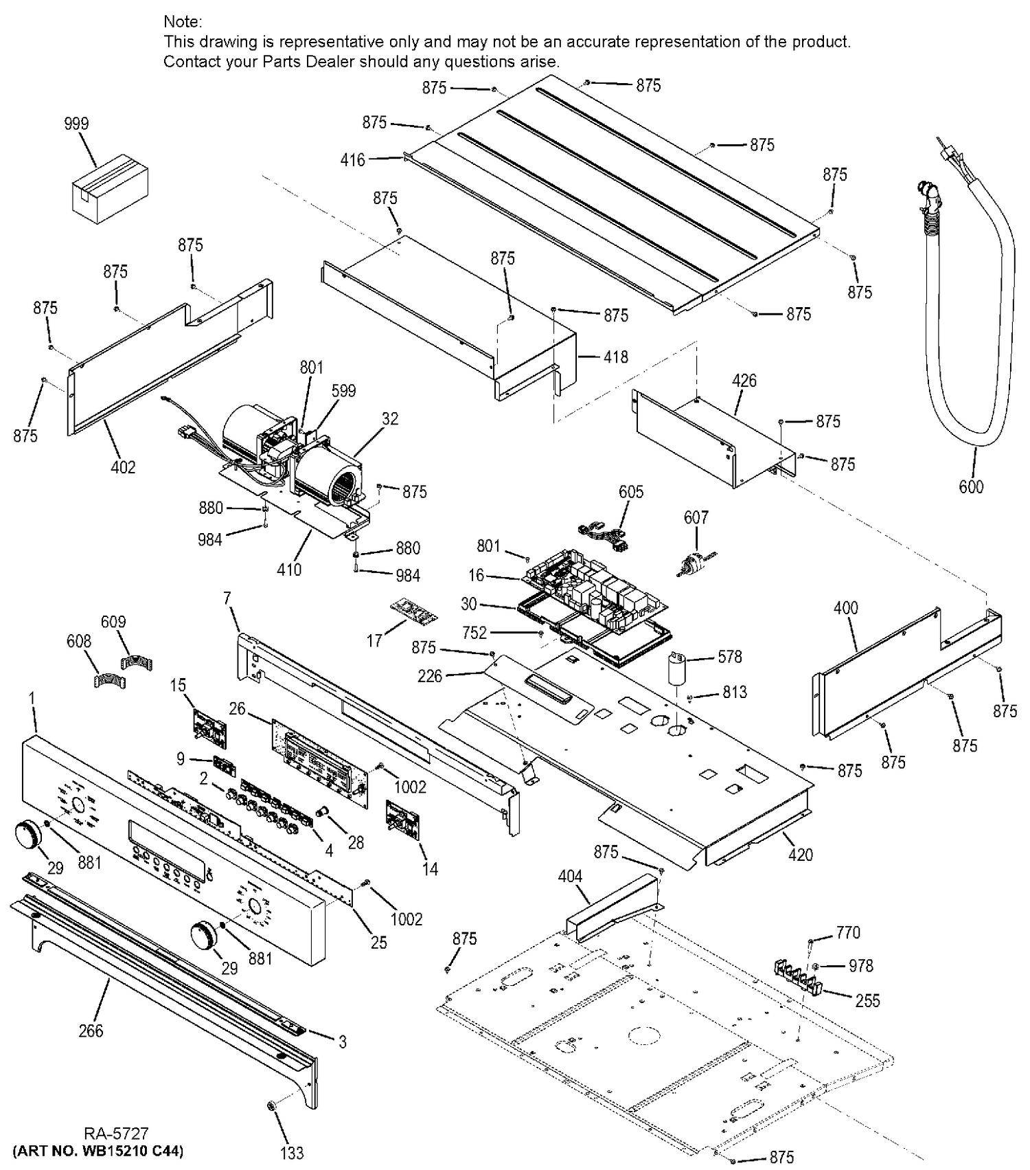 CONTROL PANEL Diagram and Parts List for ZET1SH2SS  General Electric Range