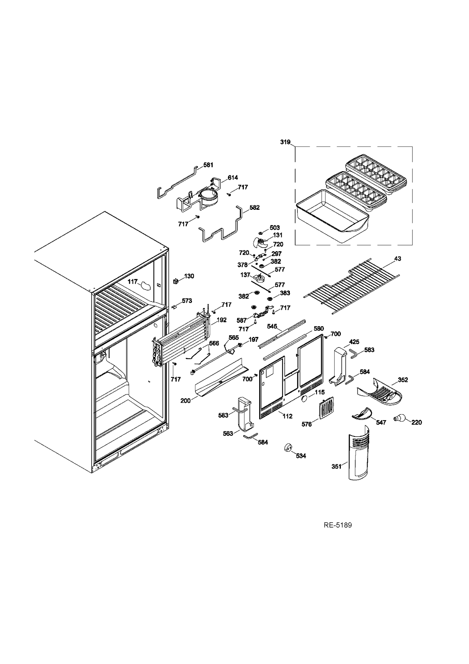 FZ SECTION Diagram and Parts List for GTR22KSSCRSS  General Electric Refrigerator
