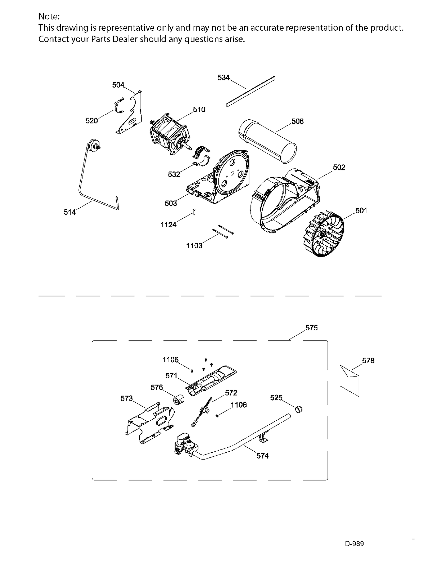 BLOWER & DRIVE & BURNER ASM Diagram and Parts List for GTX18GSMJ0WW  General Electric Dryer