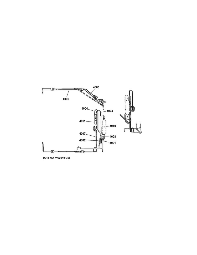 Capillary Tubes Diagram and Parts List for AZ61H09EADW2  General Electric Air Conditioner