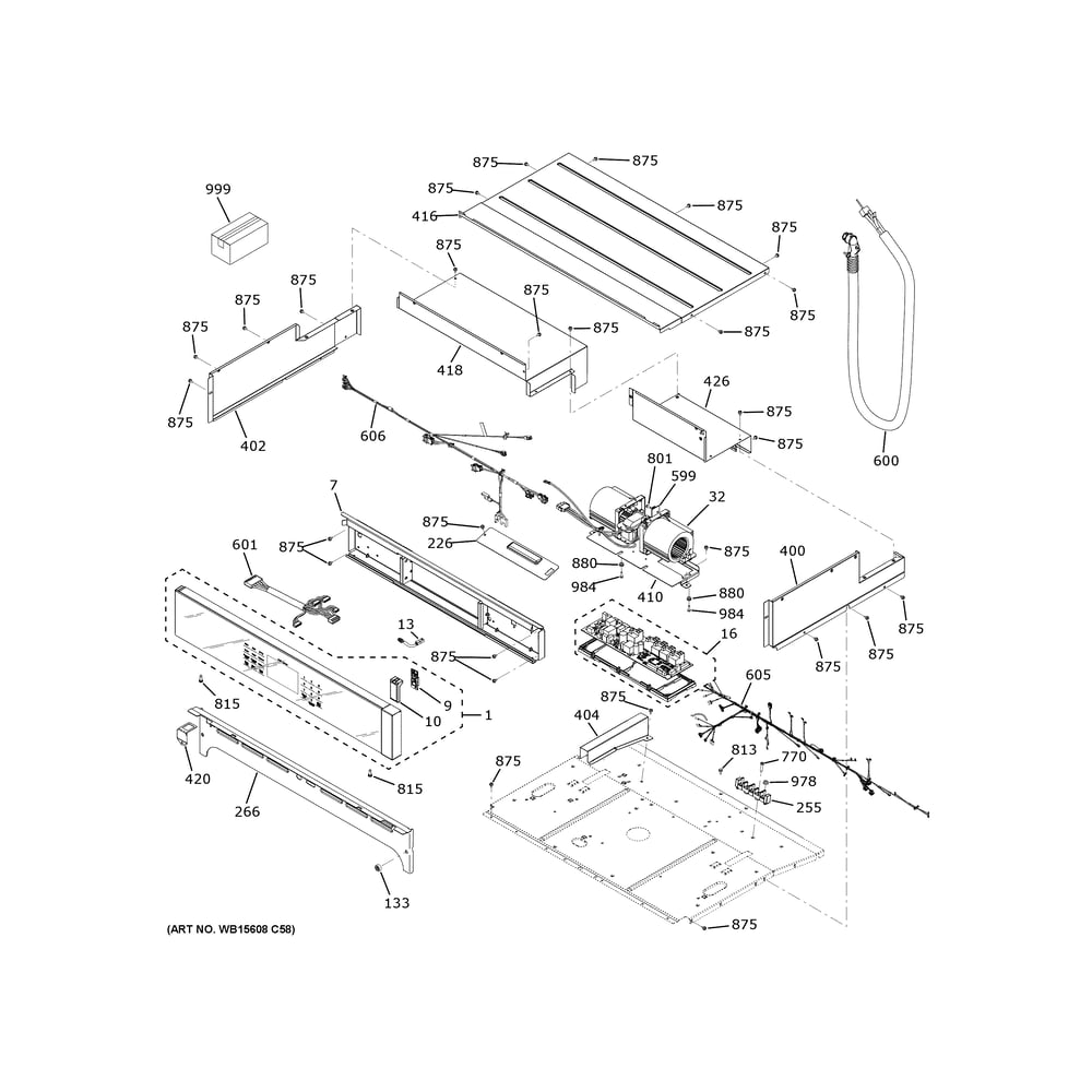 Control Panel Diagram and Parts List for JTS5000SV2SS  General Electric Wall Oven